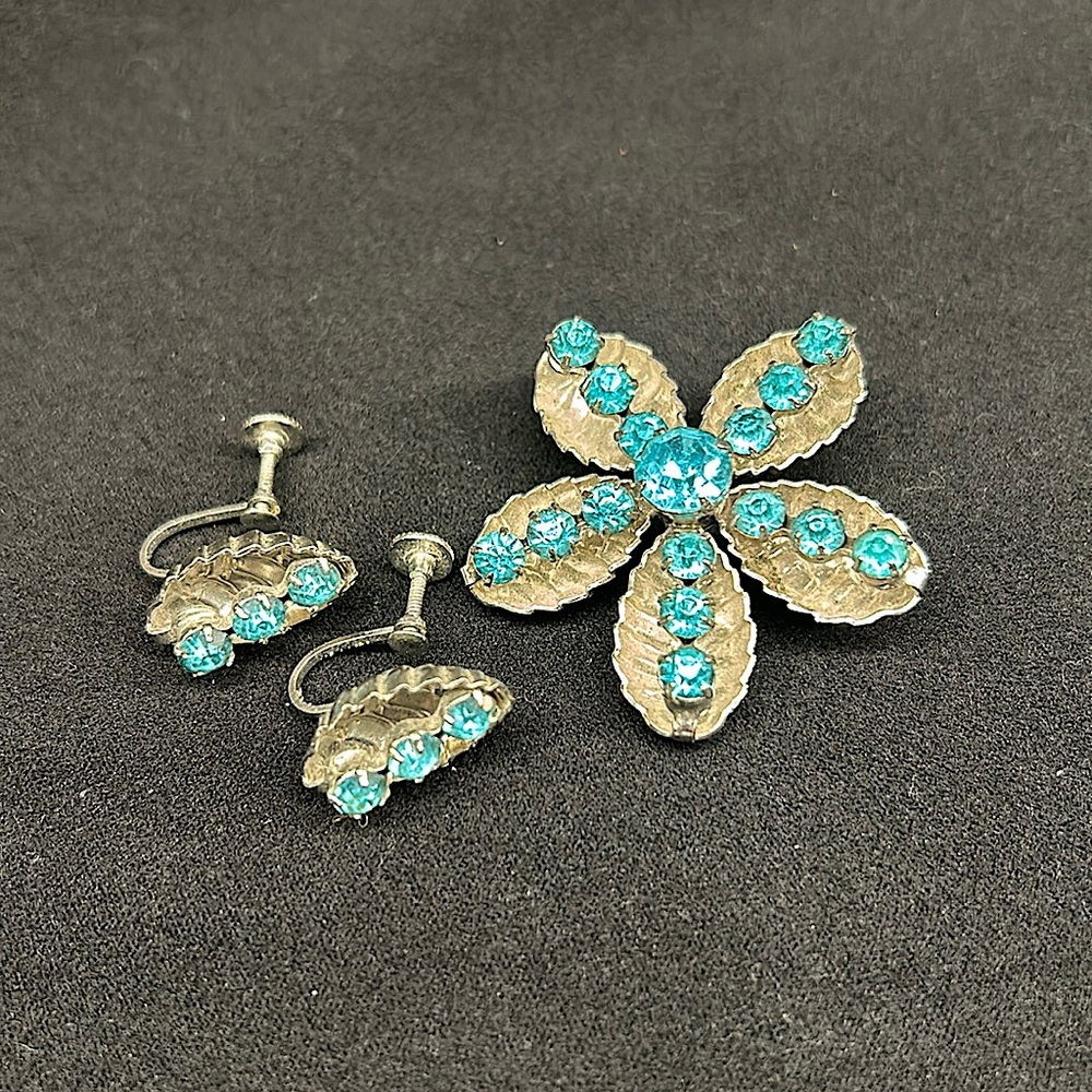 Vintage Triad Brooch and Earrings